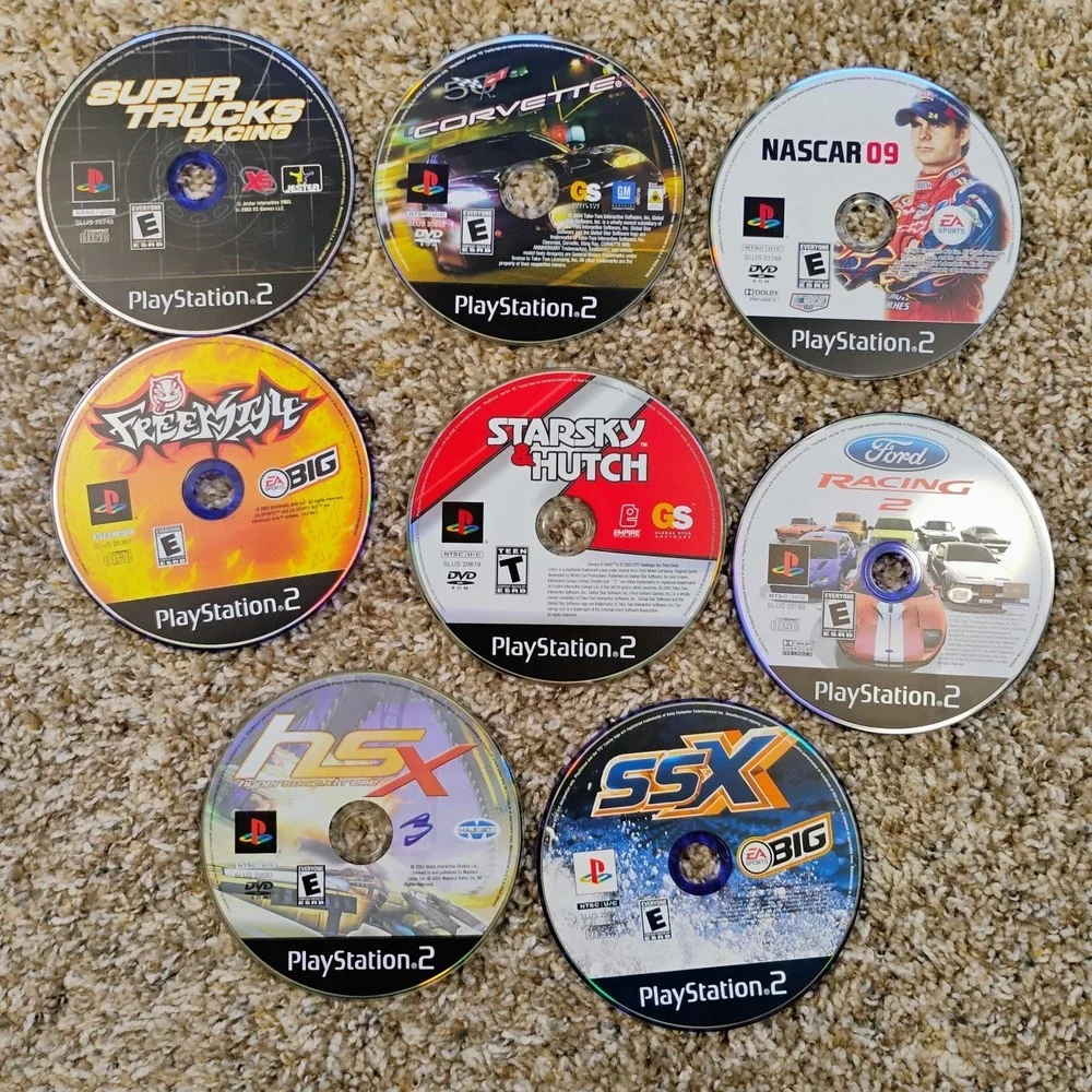 PlayStation 2 8 Game Lot SSX HSX Freestyle‎ Corvette Super Truck Ford Racing Etc
